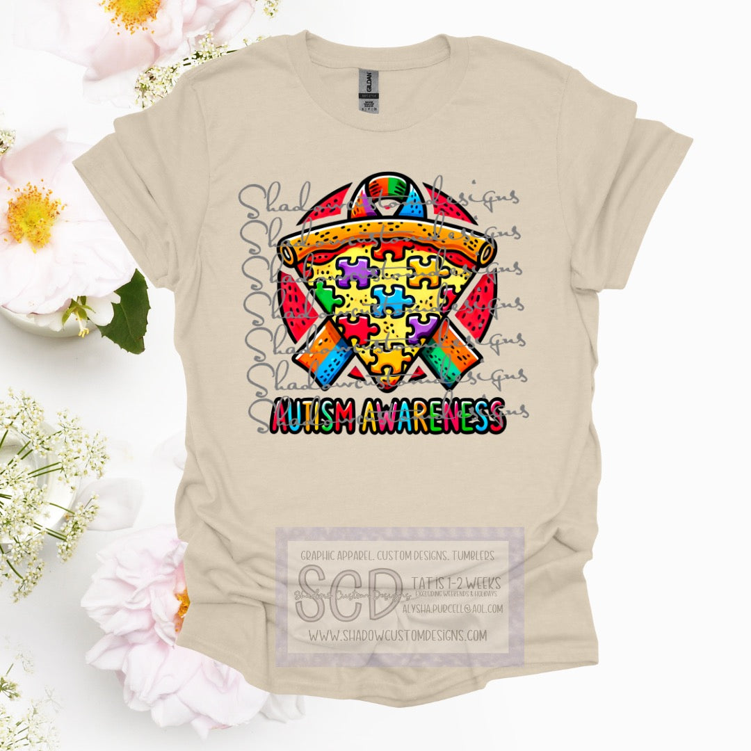 Pizza Autism Awareness Shirt