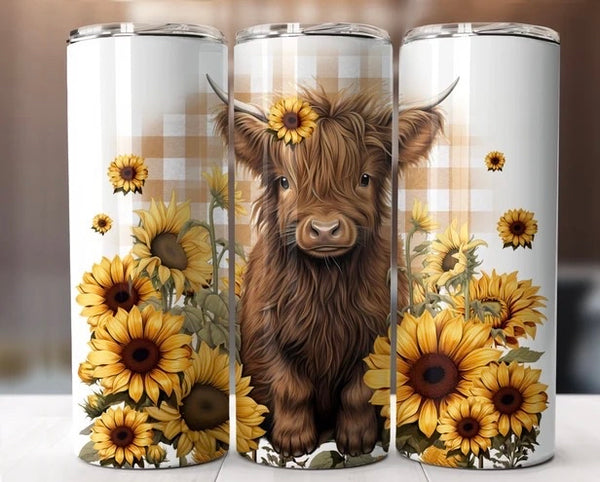 Cow with Sunflowers Tumbler