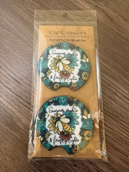 Summer Firefly Car Coaster Set