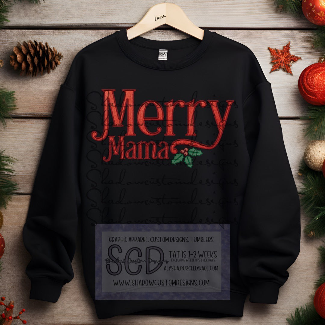 Merry Mama Poinsettia Shirt