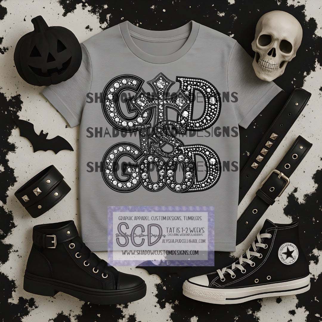 God is Good Faux Rhinestone Shirt