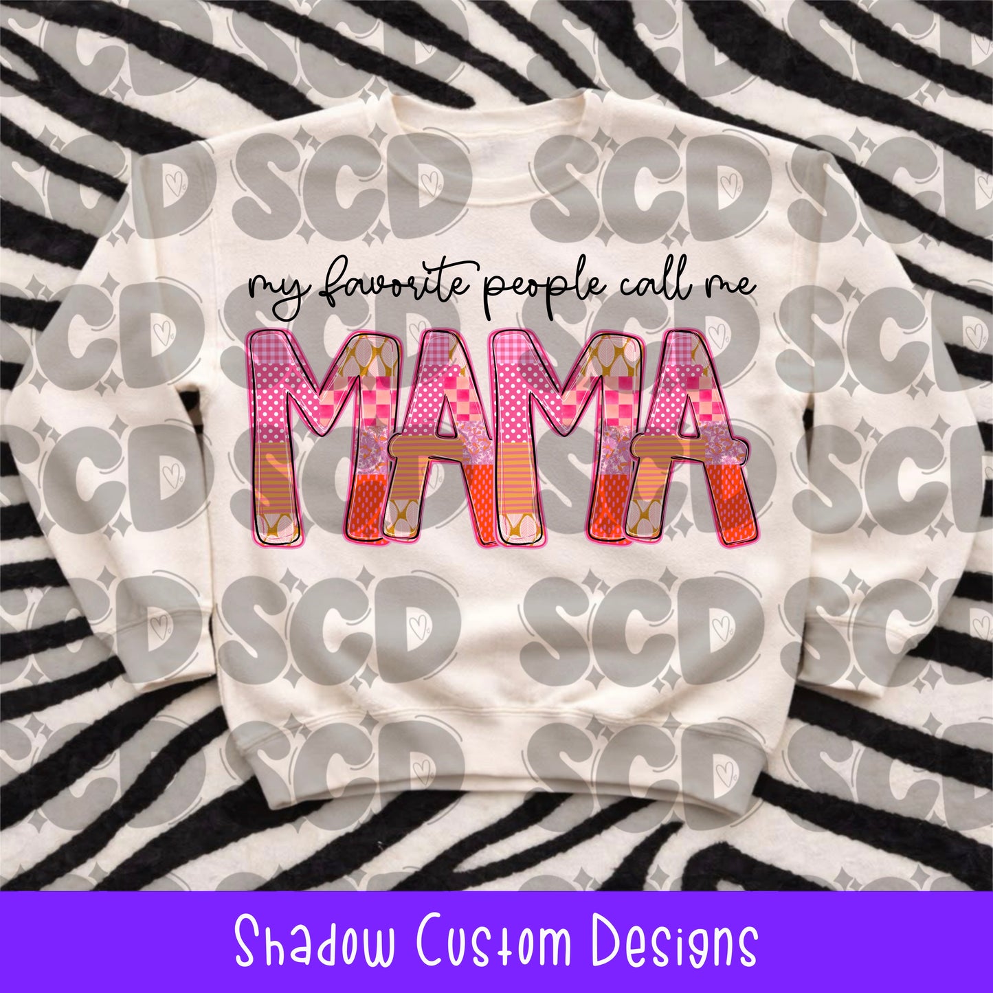 Favorite People Call Me Mama Pink Checkered Shirt